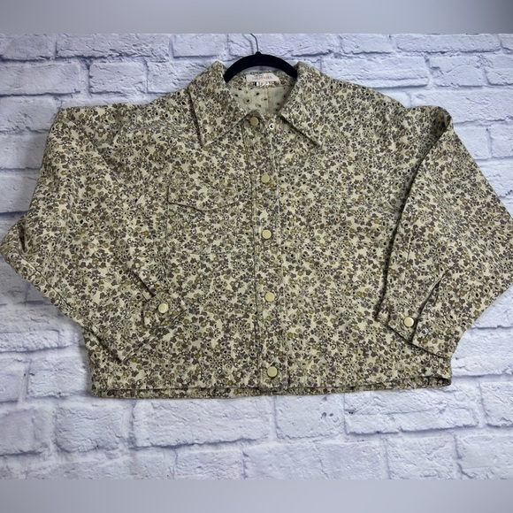 Anthropologie Solitaire Cream and Brown Eyelet Jacket. Cottagecore. - Picture 4 of 8